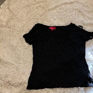 Jennifer Lopez Black Top with White Dots